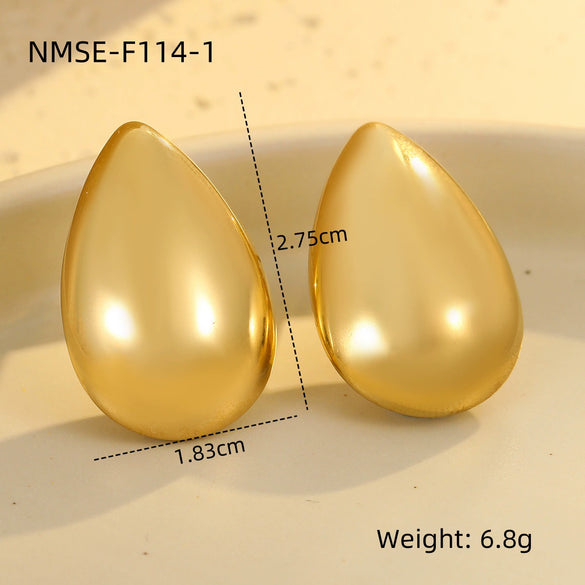 Wholesale Stainless Steel Geometric Fashion Luxury Electroplated Earrings For Women