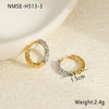 Wholesale Stainless Steel Geometric Fashion Minimalist Embossed Electroplated Women's Earrings