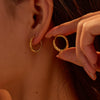 Wholesale Stainless Steel Geometric Fashion Minimalist Embossed Electroplated Women's Earrings