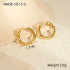 Wholesale Stainless Steel Geometric Fashion Minimalist Embossed Electroplated Women's Earrings