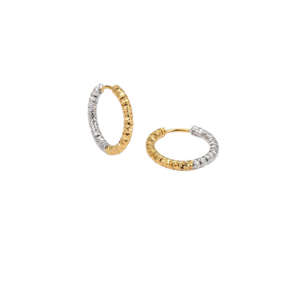 Wholesale Stainless Steel Geometric Fashion Minimalist Embossed Electroplated Women's Earrings