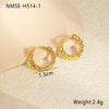 Wholesale Stainless Steel Geometric Fashion Minimalist Embossed Electroplated Women's Earrings
