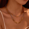 Wholesale Stainless Steel Geometric Fashion Necklace For Women With Electroplating