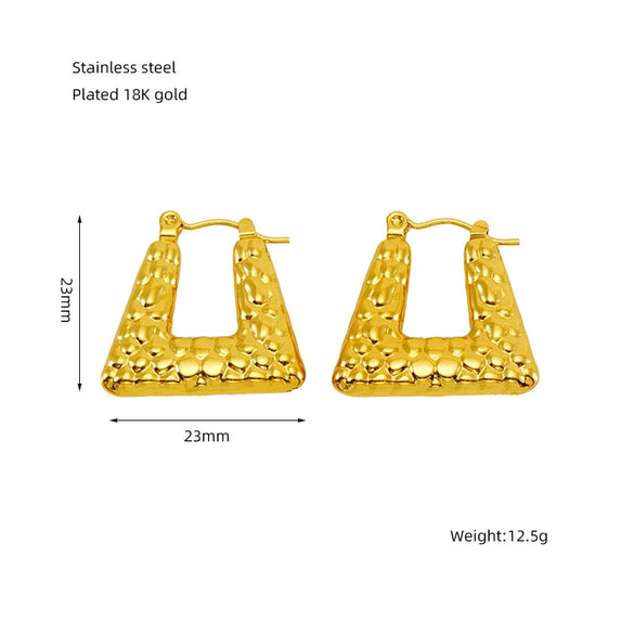 Wholesale Stainless Steel Geometric Fashion Retro Electroplated Women's Earrings