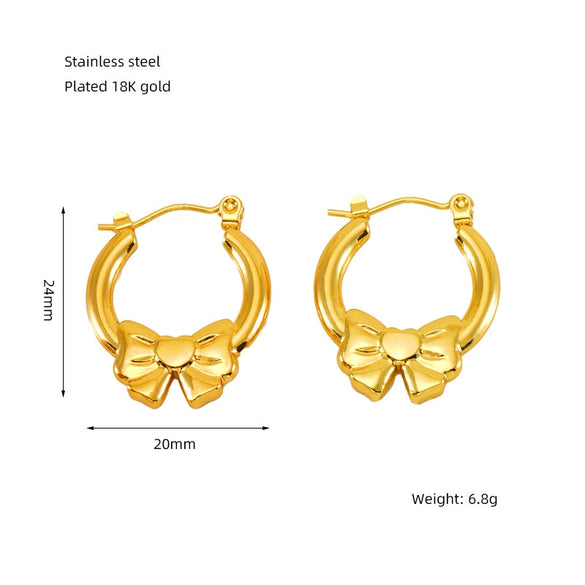 Wholesale Stainless Steel Geometric Fashion Retro Electroplated Women's Earrings
