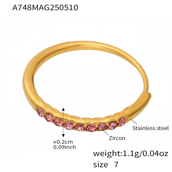 Wholesale 316L Stainless Steel Geometric Fashion Ring Electroplated Jewelry