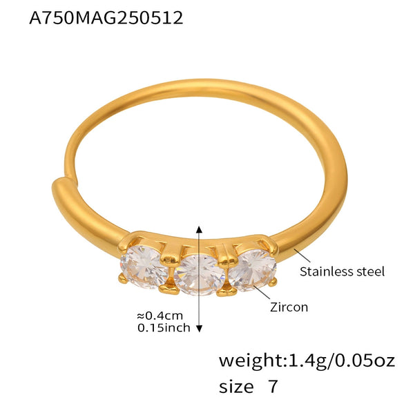 Wholesale 316L Stainless Steel Geometric Fashion Ring Electroplated Jewelry