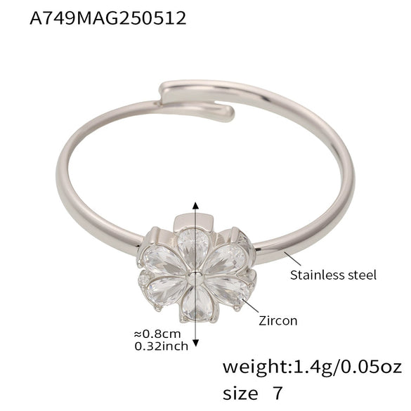 Wholesale 316L Stainless Steel Geometric Fashion Ring Electroplated Jewelry