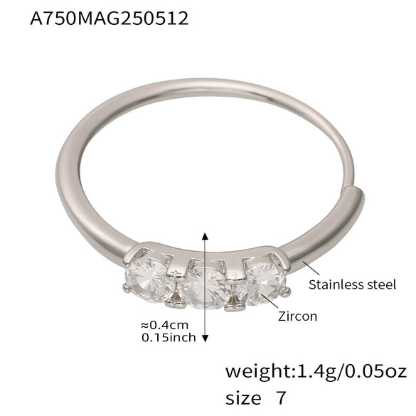 Wholesale 316L Stainless Steel Geometric Fashion Ring Electroplated Jewelry