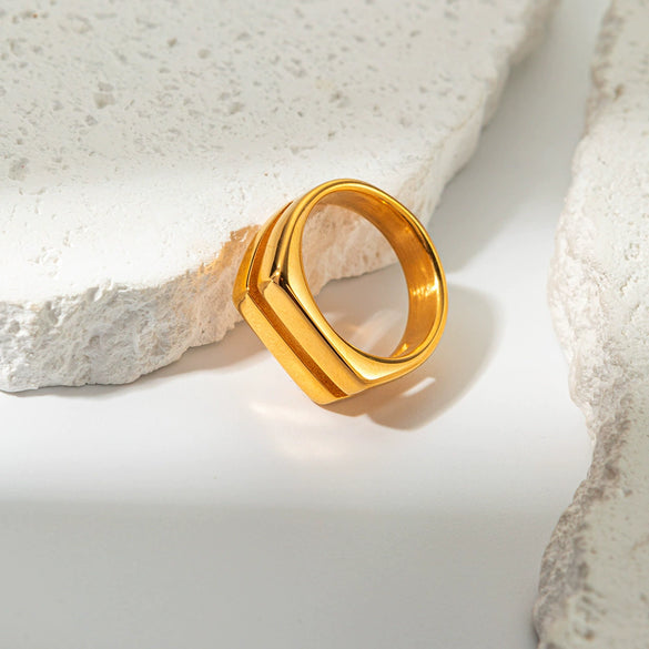 Wholesale Stainless Steel Geometric Fashion Ring Unisex With Electroplating