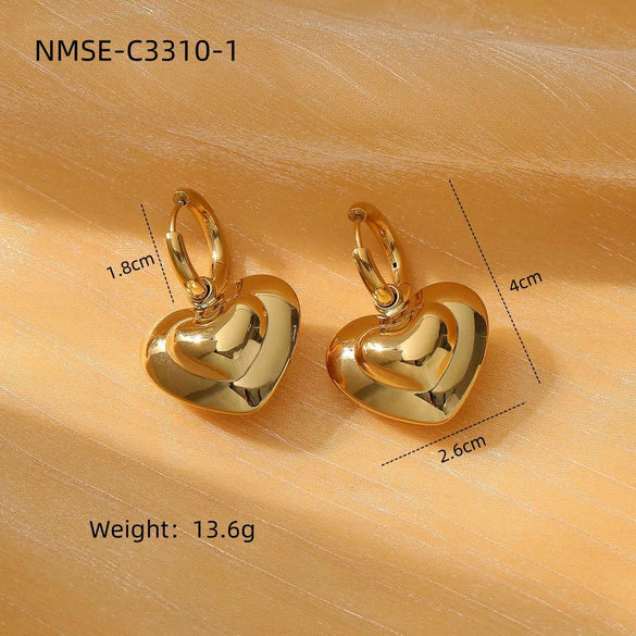 Wholesale Stainless Steel Geometric Fashion Tassel Earrings With Electroplating