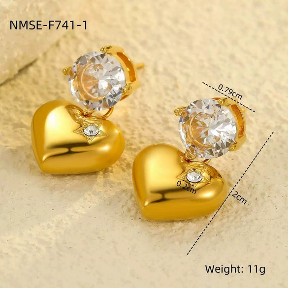 Wholesale Stainless Steel Geometric Fashion Tassel Earrings With Electroplating