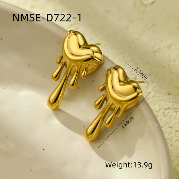 Wholesale Stainless Steel Geometric Fashion Tassel Earrings With Electroplating