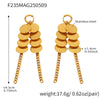 Wholesale Stainless Steel Geometric Ferris Wheel Disc Tassel Electroplated Long Earrings For Women