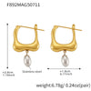 Wholesale Stainless Steel Geometric Ferris Wheel Irregular Ushaped Water Drop Electroplated Earrings For Women