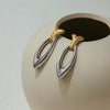 Wholesale Stainless Steel Geometric Fish Earrings Electroplated Women's Jewelry