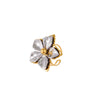 Wholesale Stainless Steel Geometric Floral Colorblocked Ring 18K Gold Plated