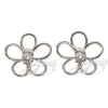 Wholesale Stainless Steel Geometric Flower Earrings Inlaid With Zircon For Women