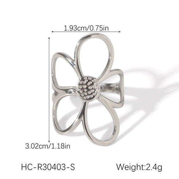 Wholesale Stainless Steel Geometric Flower Earrings Inlaid With Zircon For Women