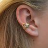 Wholesale Stainless Steel Geometric Flower Earrings With Electroplating For Women Ear Bone Clip No Ear Hole