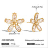 Wholesale Stainless Steel Geometric Flower Earrings With 18K Gold Electroplating For Women