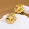 Wholesale Stainless Steel Geometric Flower Electroplated Earrings For Women