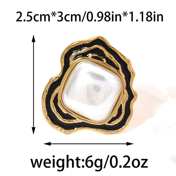 Wholesale Stainless Steel Geometric Flower Ring With Electroplating