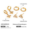 Wholesale Stainless Steel Geometric Four Awn Star Earrings With Electroplating For Women