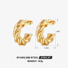 Wholesale Stainless Steel Geometric French Retro Electroplated Women's Earrings