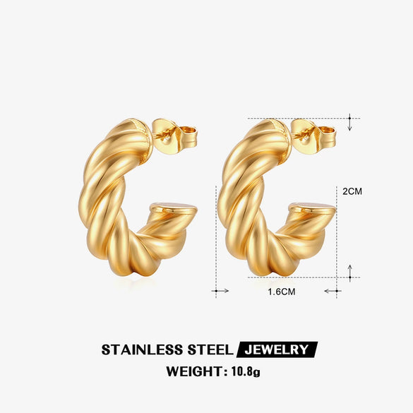 Wholesale Stainless Steel Geometric French Retro Electroplated Women's Earrings