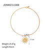 Wholesale Stainless Steel Geometric French Retro Style Electroplating Women's Earrings With Sun Pendant And Diamond