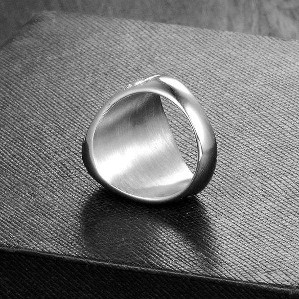 Wholesale Stainless Steel Geometric Gem Ring With Polishing Treatment
