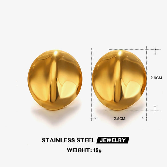 Wholesale Stainless Steel Geometric Glossy Hiphop Earrings For Women With Electroplating