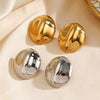 Wholesale Stainless Steel Geometric Glossy Hiphop Earrings For Women With Electroplating