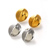 Wholesale Stainless Steel Geometric Glossy Hiphop Earrings For Women With Electroplating