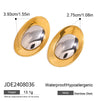 Wholesale Stainless Steel Geometric Gold And Silver Contrast Color Metal Earrings For Women With Electroplating
