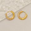 Wholesale Stainless Steel Geometric Gold Pigment Ring Earrings With Diamond And Electroplating Design