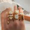 Wholesale Stainless Steel Geometric Goldplated Love Ring Set For Women And Unisex