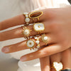 Wholesale Stainless Steel Geometric Goldplated Love Ring Set For Women And Unisex