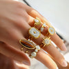 Wholesale Stainless Steel Geometric Goldplated Love Ring Set For Women And Unisex