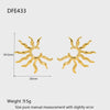 Wholesale Stainless Steel Geometric Goldplated Polished Earrings And Pendant Necklace For Women