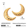 Wholesale Stainless Steel Geometric Hammered Half Moon Earrings Jewelry For Women