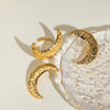 Wholesale Stainless Steel Geometric Hammered Half Moon Earrings Jewelry For Women
