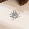 Wholesale Stainless Steel Geometric Hammered Spiral Sun Pendant Necklace And Ring Set For Women With Electroplating