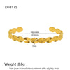 Wholesale Stainless Steel Geometric Hammered Zirconinlaid 18K Goldplated Waterproof Bracelet For Women