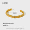 Wholesale Stainless Steel Geometric Hammered Zirconinlaid 18K Goldplated Waterproof Bracelet For Women