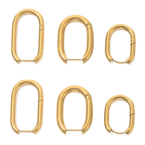 Wholesale Stainless Steel Geometric Handmade Electroplating Trendy Earrings