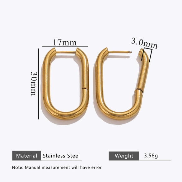 Wholesale Stainless Steel Geometric Handmade Electroplating Trendy Earrings