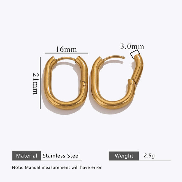 Wholesale Stainless Steel Geometric Handmade Electroplating Trendy Earrings