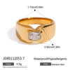 Wholesale Stainless Steel Geometric Handmade Light Luxury Women's Ring
